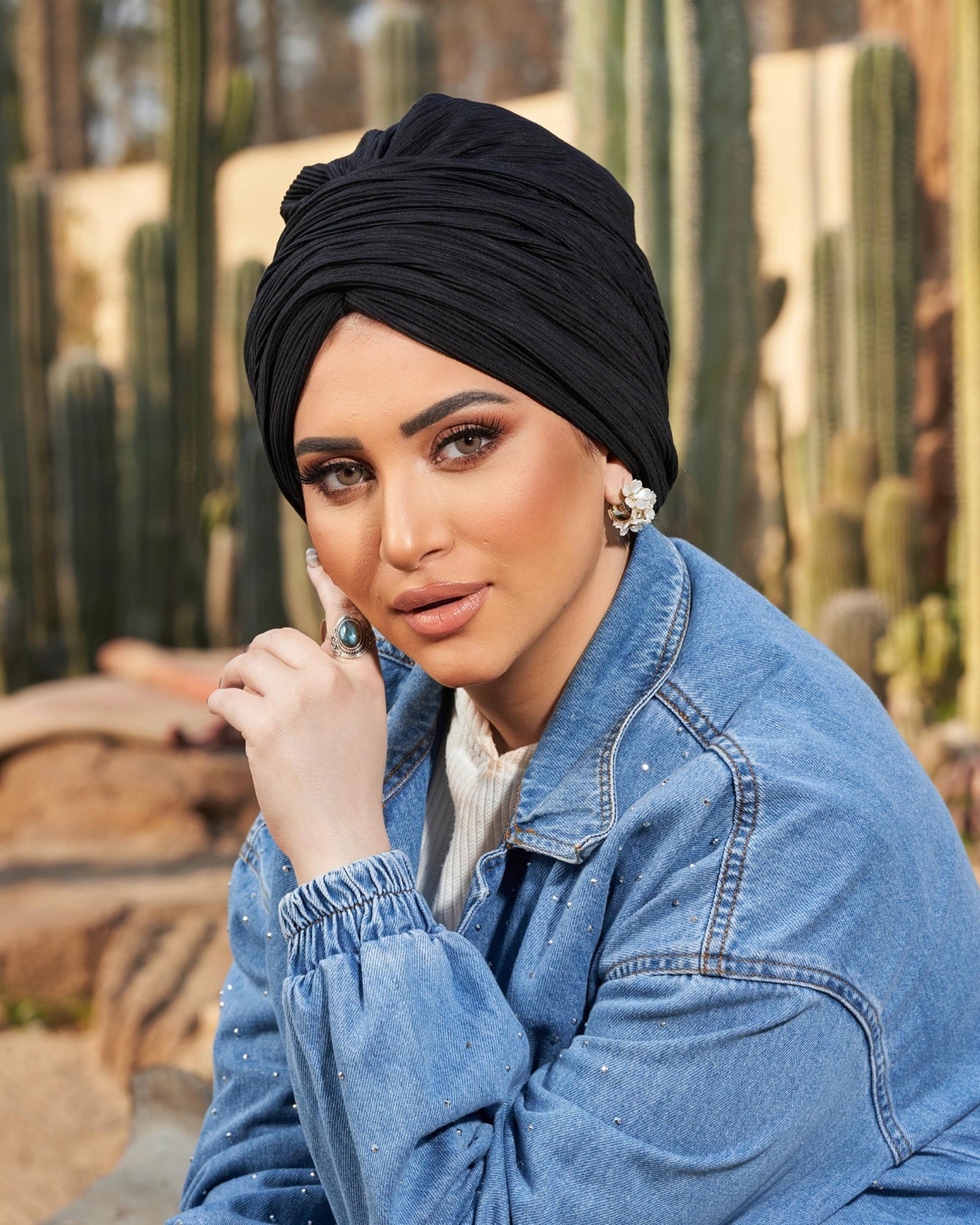 Black Linked Draped