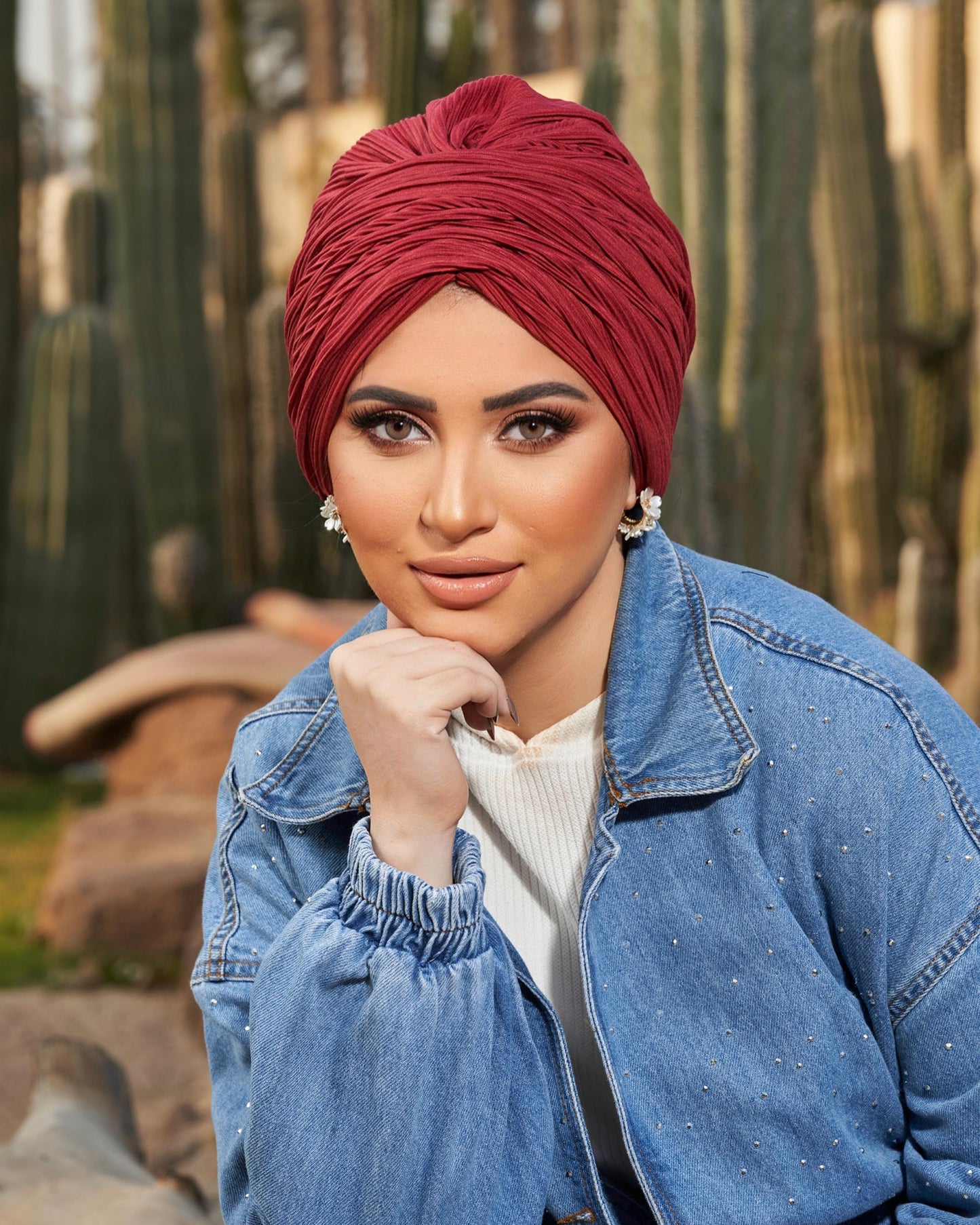 Burgundy Linked Draped