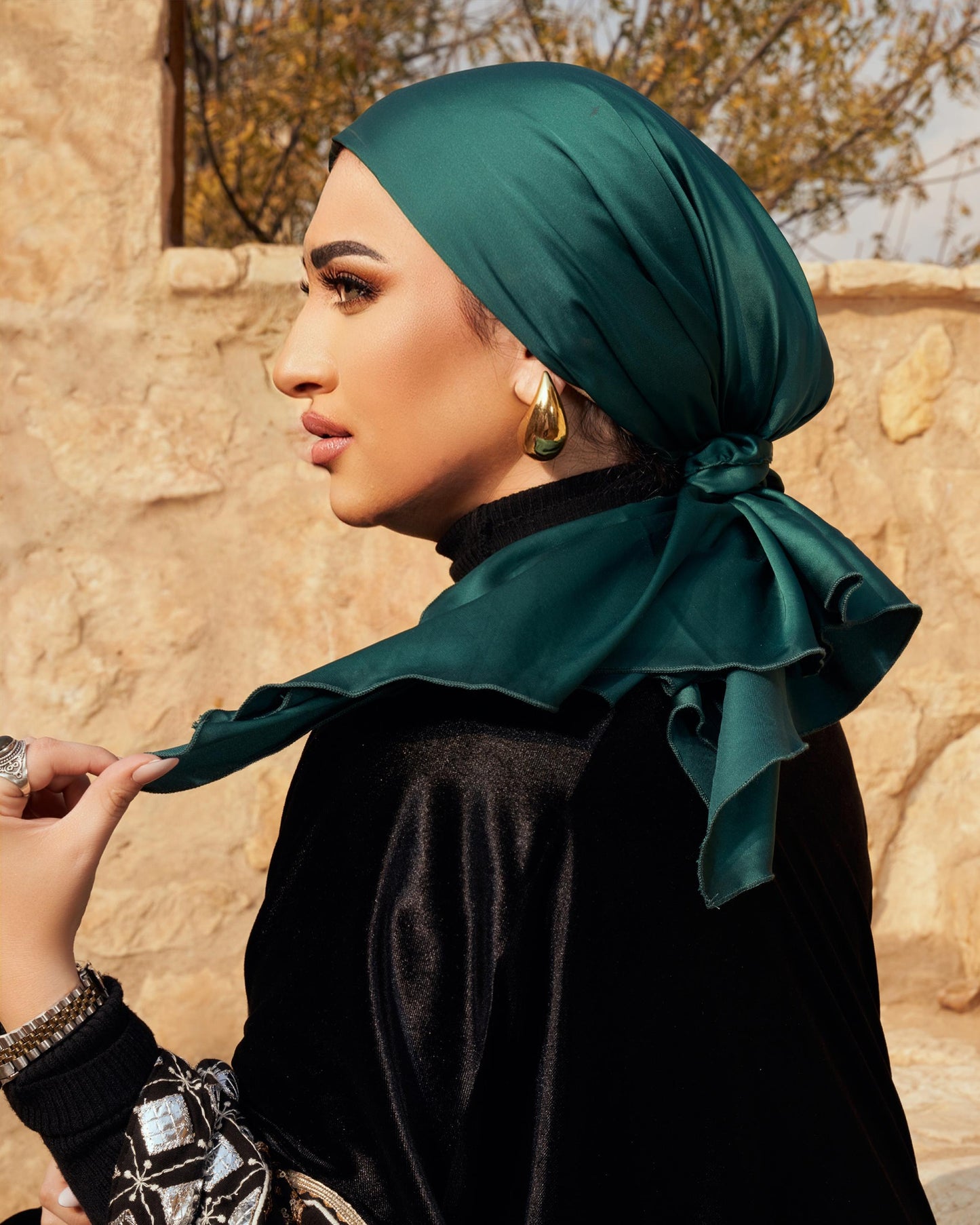 Royal Green Mini Tie satin