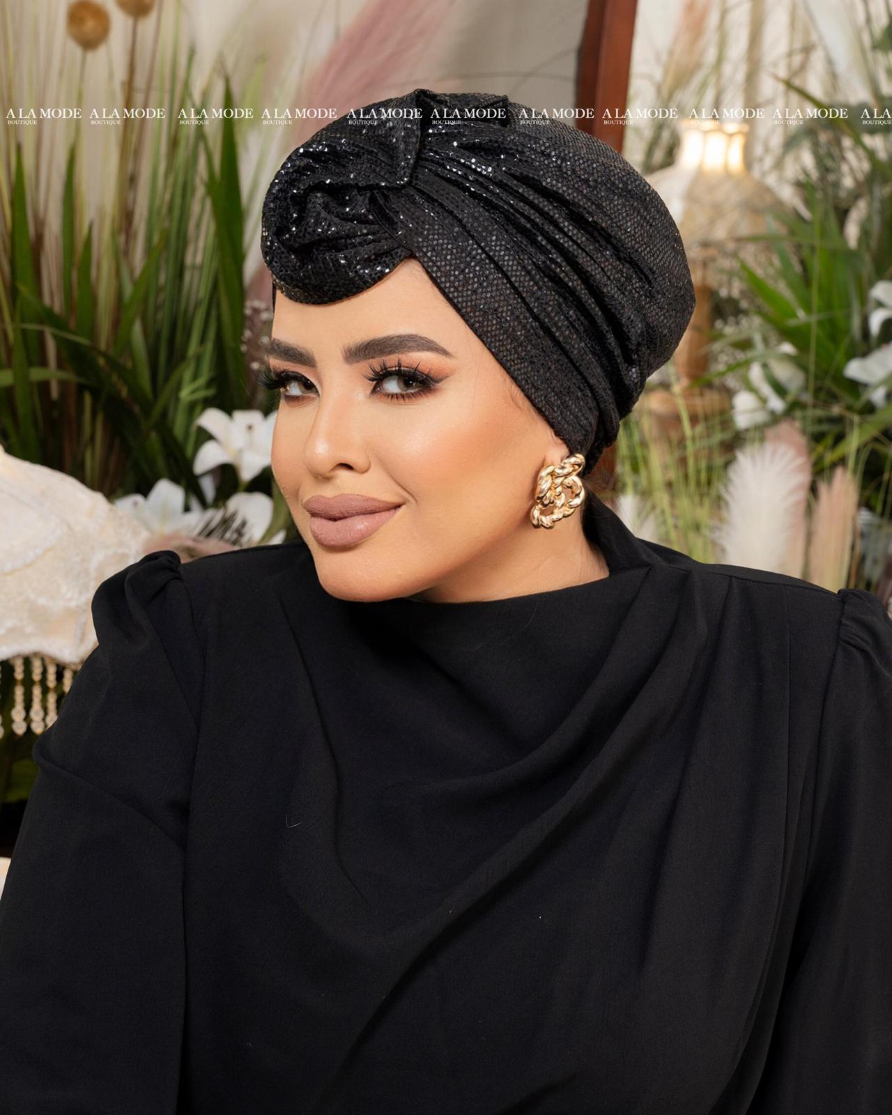 Black Shiny Easy Wear Turban